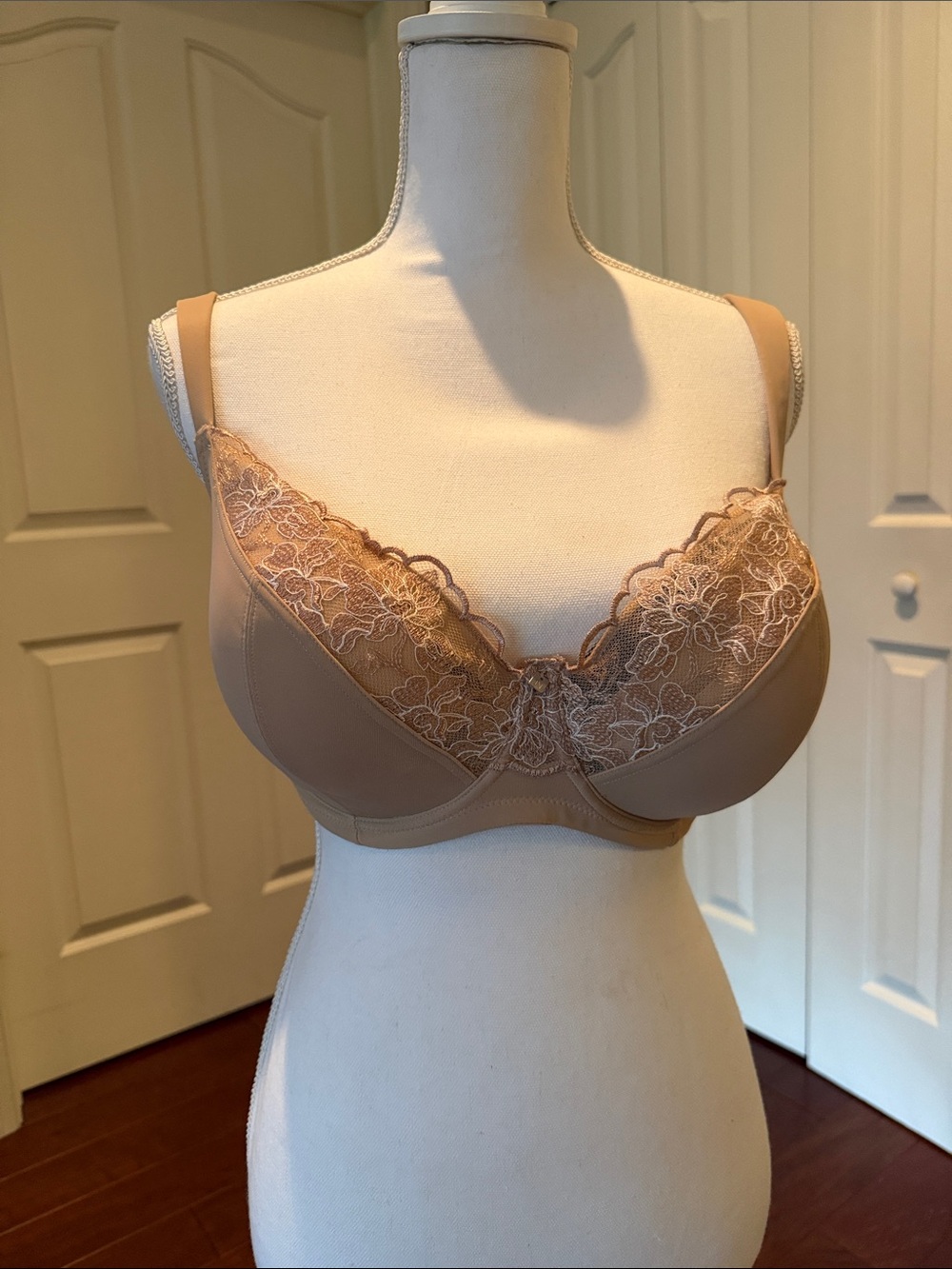 Natori 32 H Beige Lace-Trim Underwire Bra